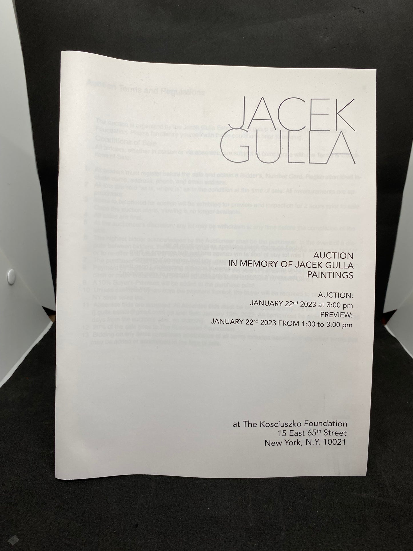 AUCTION IN MEMORY OF JACEK GULLA PAINTINGS CTALOG