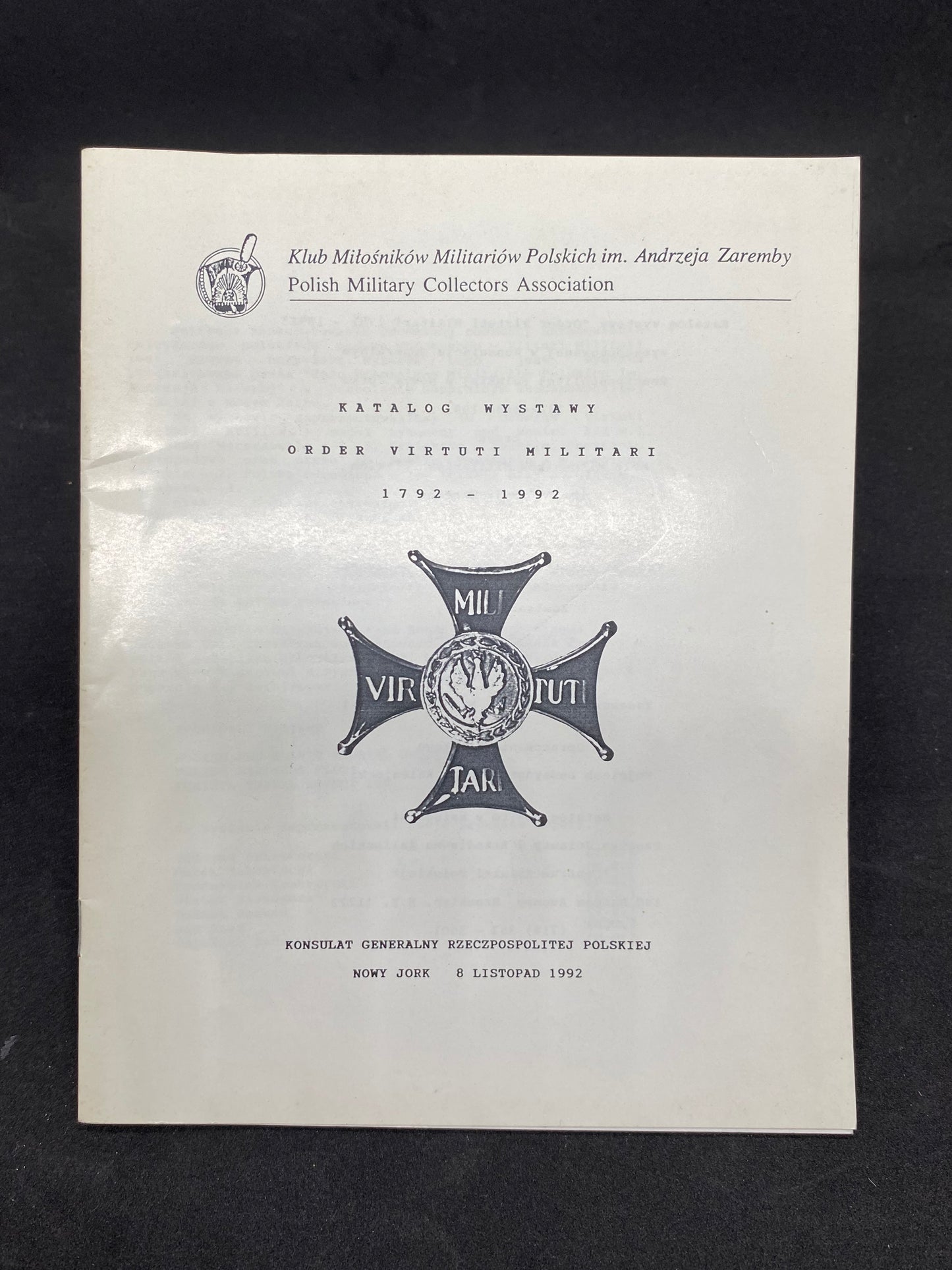 Kataalog wystawy ORDER VIRTUTI MILITARY 1792-1992