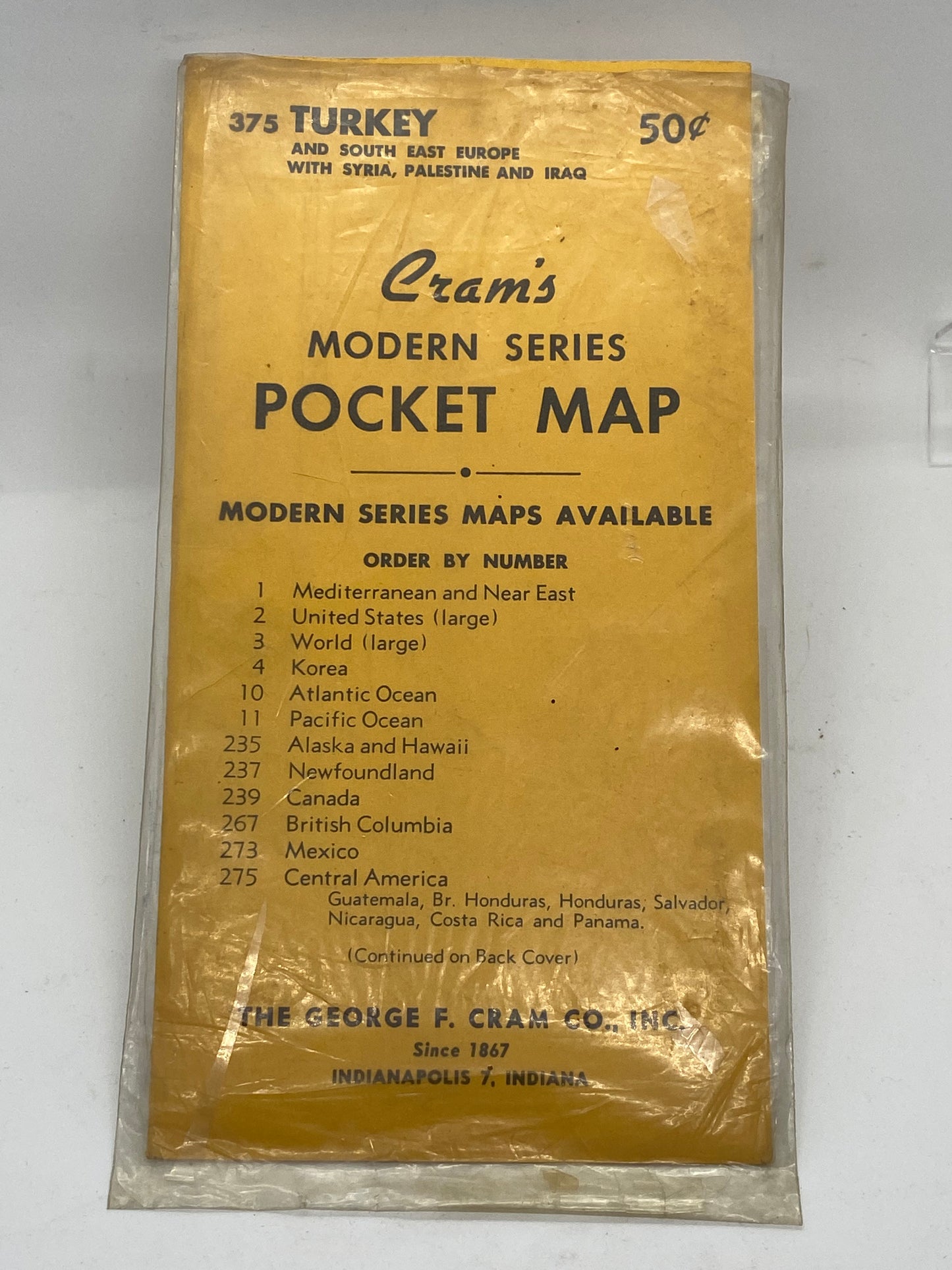 4 CRAM'S MODERN SERIES POCKET MAP - VINTAGE