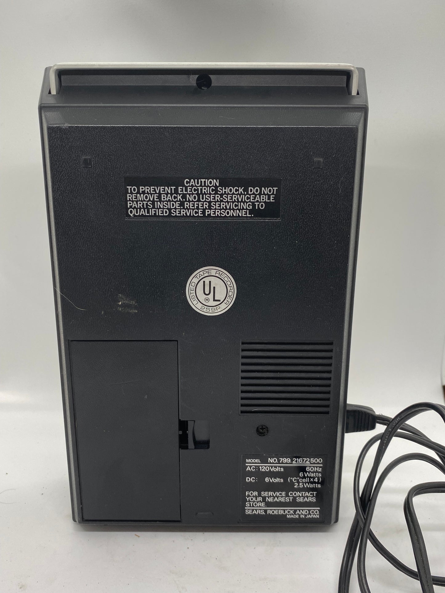 PORTABLE Sears Cassette Recorder