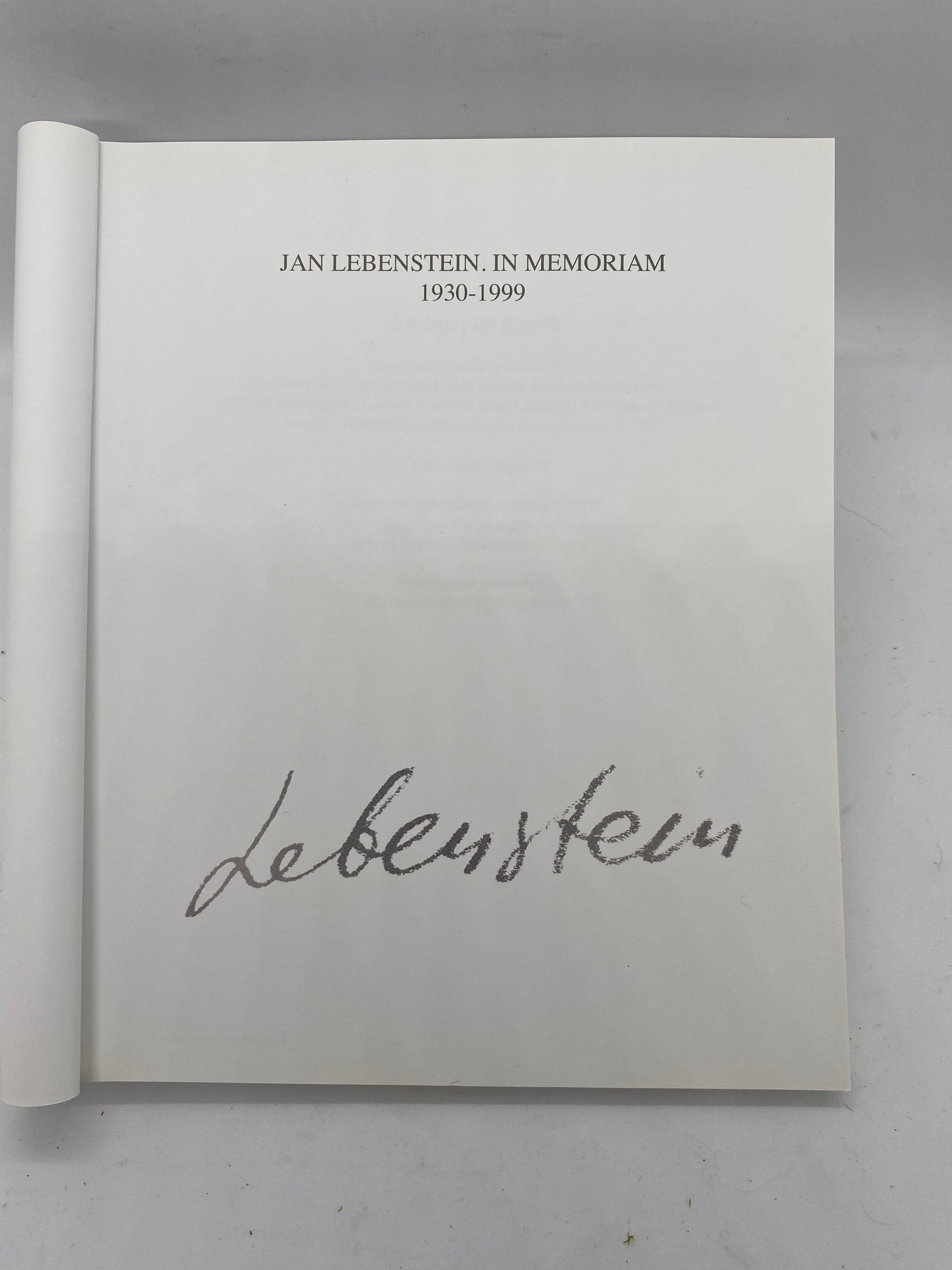 JAN LEBENSTEIN - IN MEMORIAM 1930-1999.