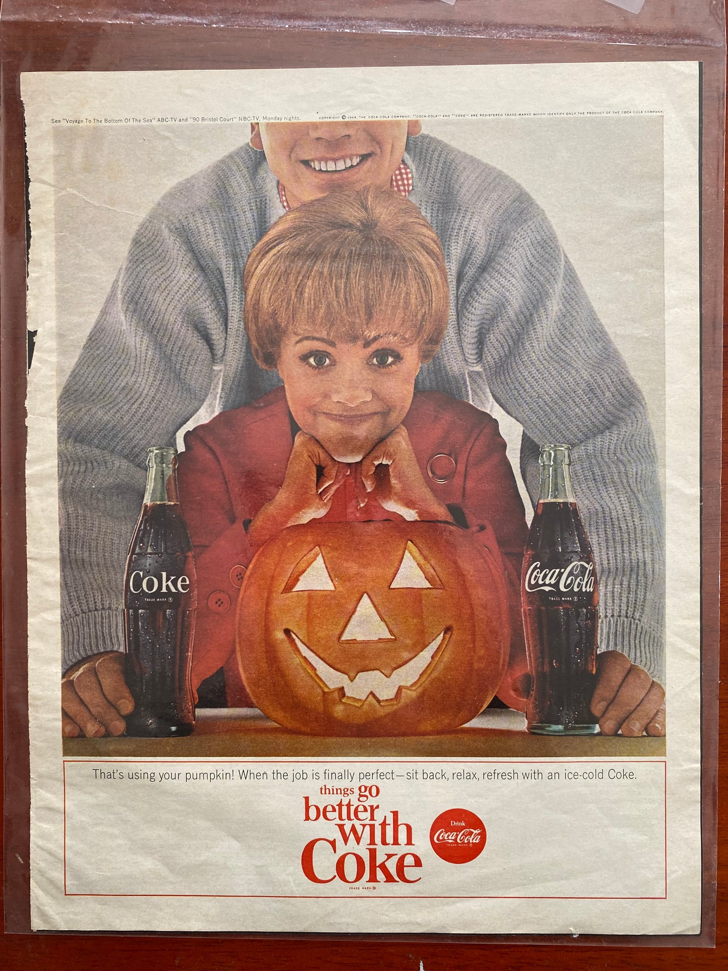 THINGS GO BETTER WITH COKE MAGAZINE 1964 AD