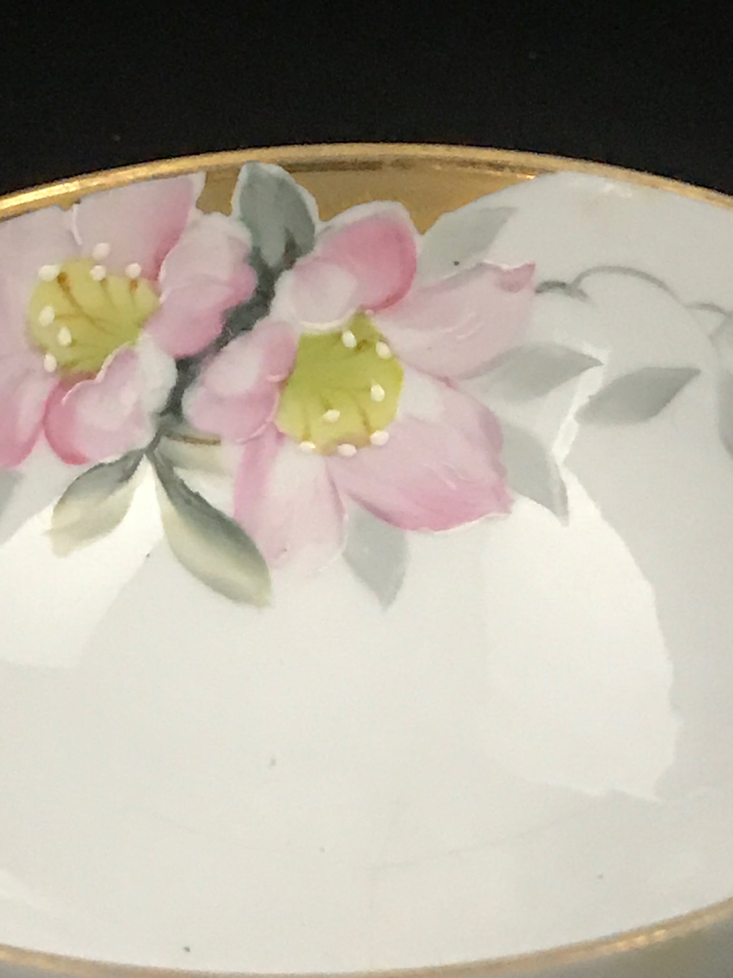 Antique Japan Hand Painted Porcelain Dish Bowl & Spoon