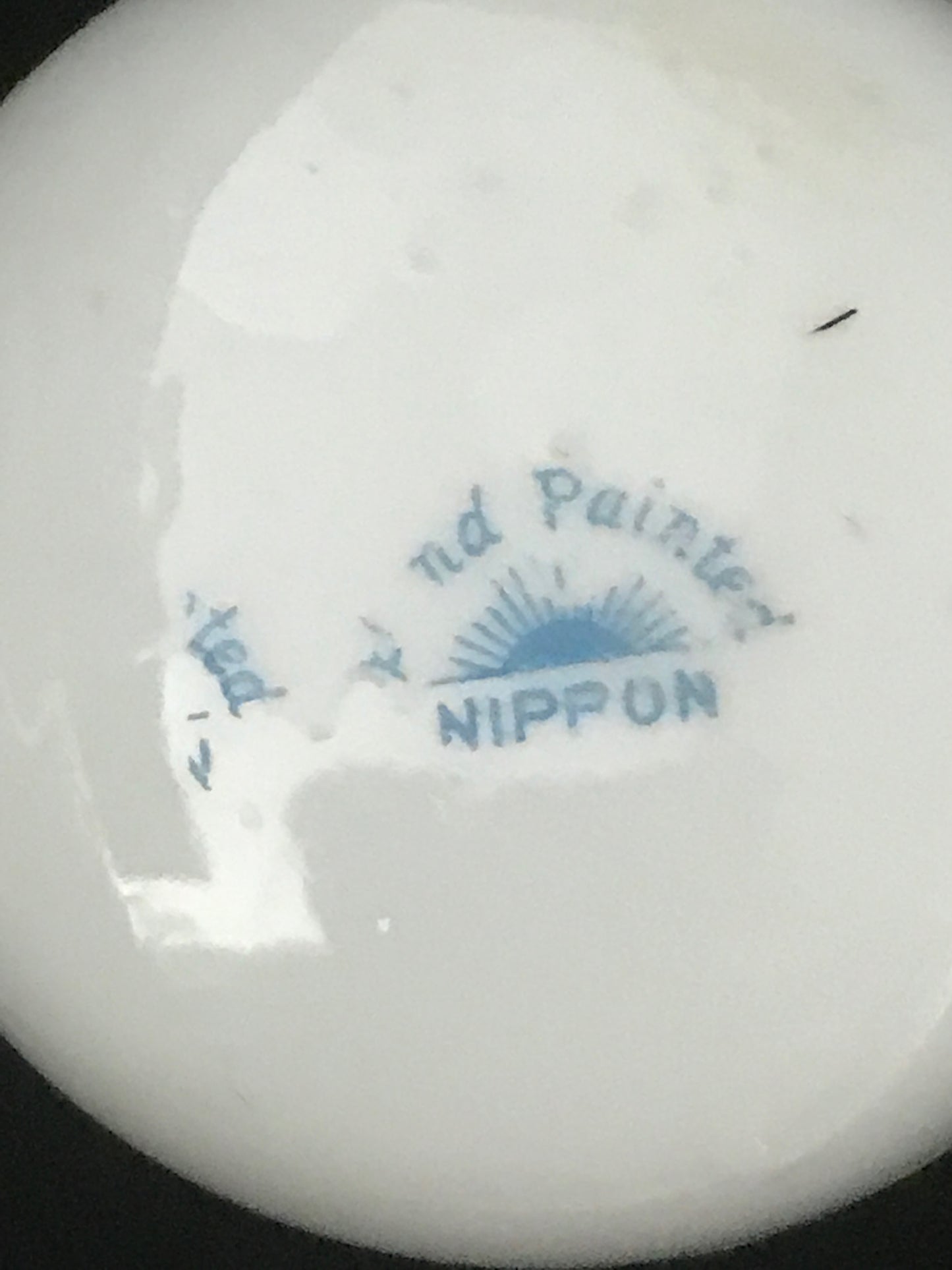 Antique Japan Hand Painted Porcelain Dish Bowl & Spoon