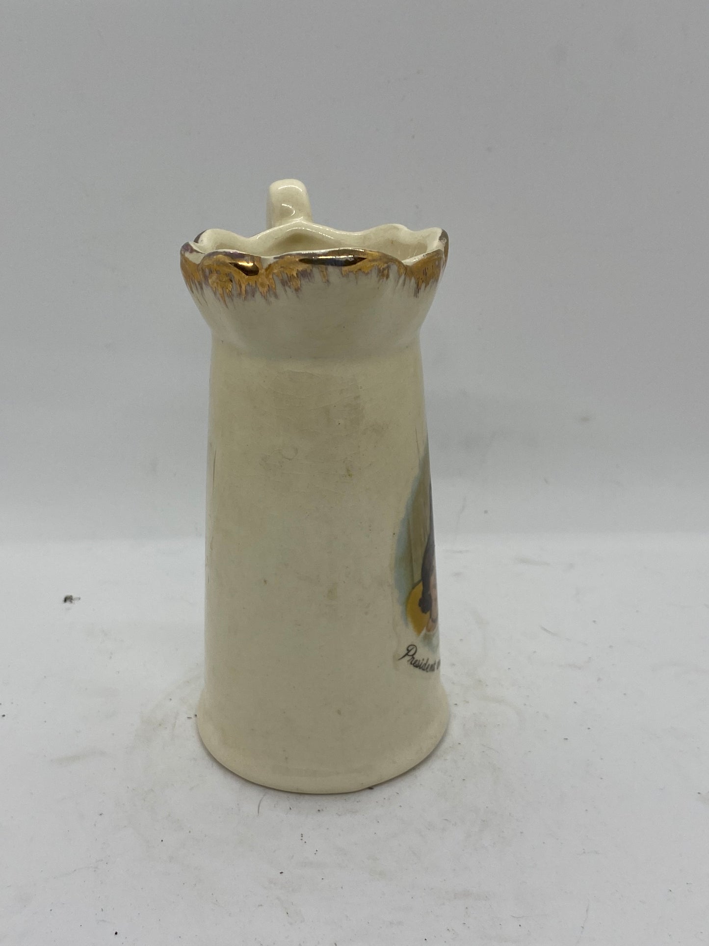 VINTAGE PORCELAIN PITCHER WITH JOHN F. KENNEDY AND JACKIE