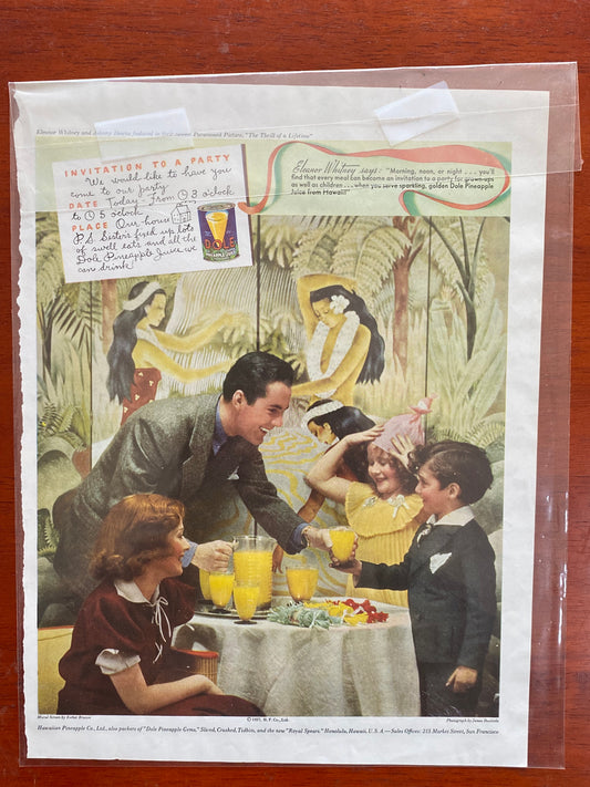 HAWAIAN PINEAPPLE MAGAZINE AD 1937