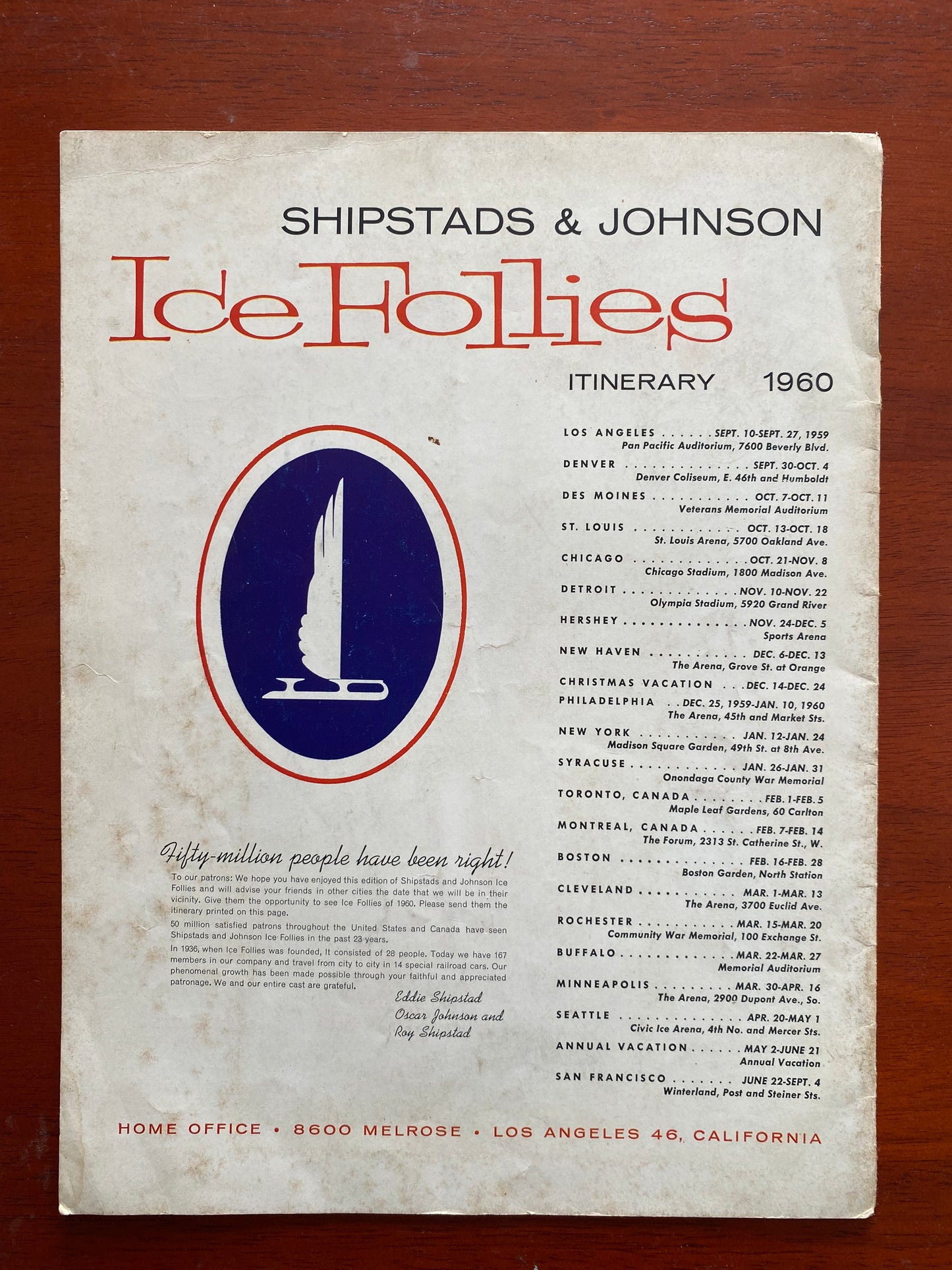 ICE FOLLIES OF 1960 PROGRAM